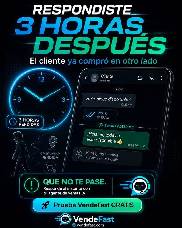 Respondiste 3 horas después: el cliente ya compró en otro lado